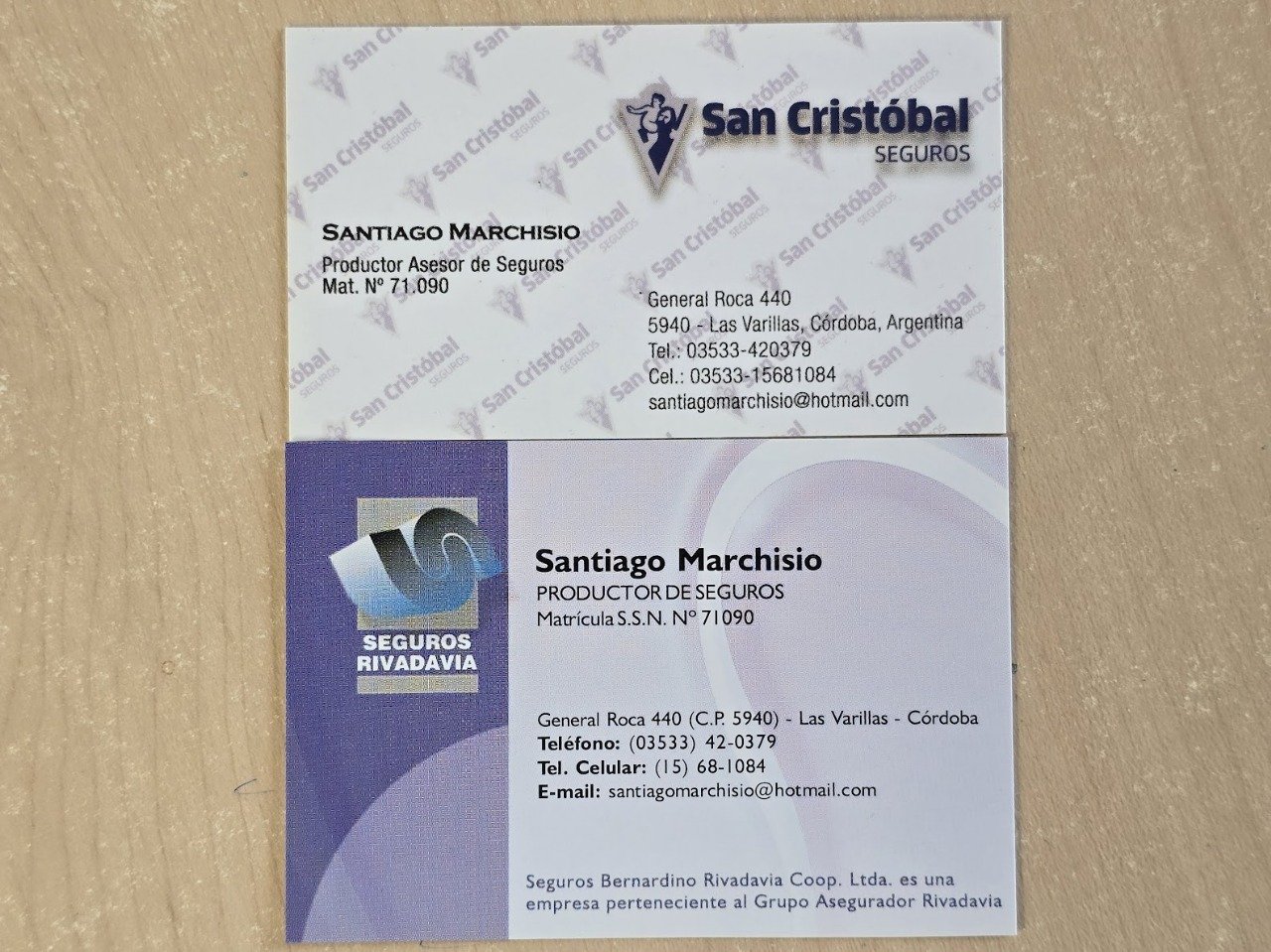Productor Asesor de Seguros Santiago Marchisio