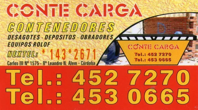 Desagote Conte Carga | Alquiler de Contenedores