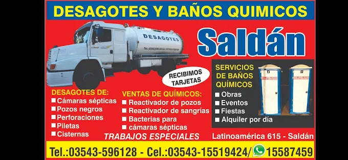 Desagotes y Baños Químicos Saldán | Alquiler y Desagotes