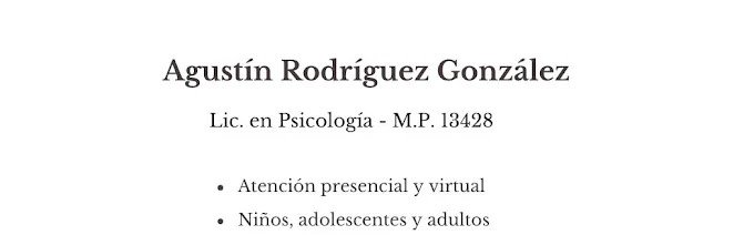 Lic. Agustín Rodríguez González | Psicoanálisis para Niños, Adolescentes y Adultos en Córdoba