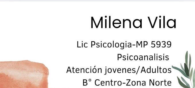 Lic. Milena Vila | Psicóloga para Terapia Individual, Angustia, Depresión, Duelo, Estrés Laboral, Dislexia