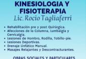 Lic. Rocío Tagliaferri | Kinesiología, Fisioterapia, Lesiones Deportivas, Drenaje