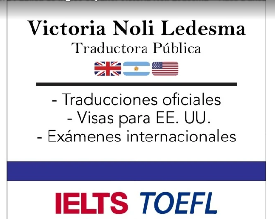 Victoria Noli Ledesma | Traductora Pública de Inglés y Español, Clases de Inglés y Preparación para Exámenes IELTS y TOEFL